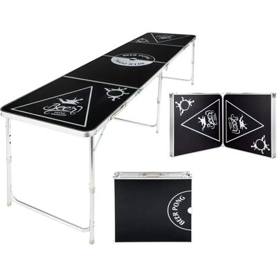 vidaXL HI Beer-Pong Klapptisch Höhenverstellbar Schwarz MDF Aluminium Partyspiel vidaXL HI Beer-Pong Klapptisch Höhenverstellbar Schwarz MDF Aluminium Partyspiel