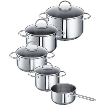Rohe Germany Ravenna Ensemble de Casseroles - Acier Inoxydable 18/10 - 5 pièces Rohe Germany Ravenna Ensemble de Casseroles - Acier Inoxydable 18/10 - 5 pièces