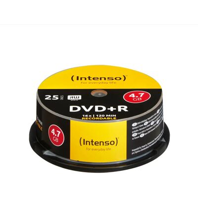 Intenso DVD+R 4,7GB 16x - 25 stuks - Schijven Intenso DVD+R 4,7GB 16x - 25 stuks - Schijven