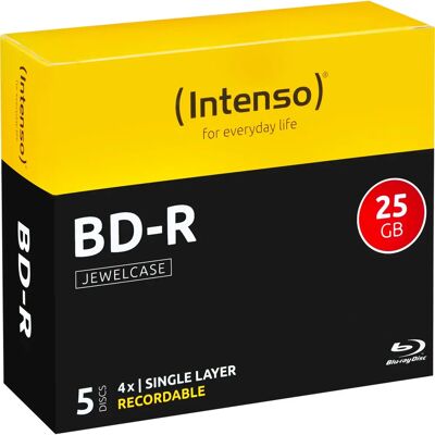 Intenso 5001215 Blu-ray Disc - 25 GB, 4x Geschwindigkeit, 5er Pack - Juwelenschachtel Intenso 5001215 Blu-ray Disc - 25 GB, 4x Geschwindigkeit, 5er Pack - Juwelenschachtel