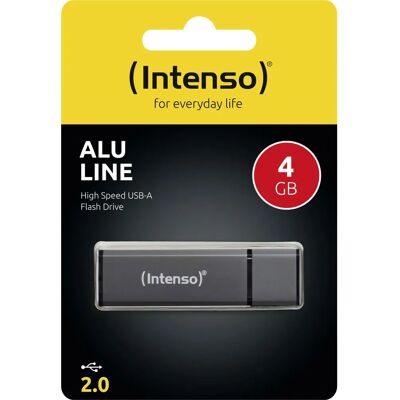 Intenso Alu Line USB Flash Drive 4GB - USB Type-A 2.0 - Anthracite Intenso Alu Line USB Flash Drive 4GB - USB Type-A 2.0 - Anthracite