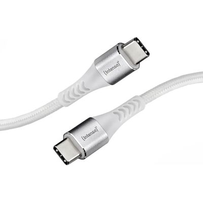 Intenso USB Kabel Nylon 1,5m - USB-C auf USB-C - 60W - Weiß Intenso USB Kabel Nylon 1,5m - USB-C auf USB-C - 60W - Weiß
