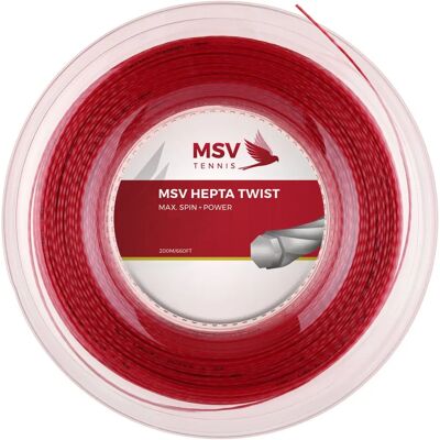 Cordes de tennis MSV Hepta Twist 200 m Rouge - Cordages de tennis - Publicité Cordes de tennis MSV Hepta Twist 200 m Rouge - Cordages de tennis - Publicité