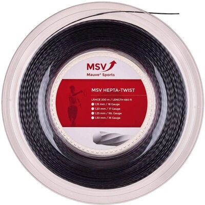 Cordes de tennis MSV Hepta Twist - 200m Anthracite Unisex - Publicité Cordes de tennis MSV Hepta Twist - 200m Anthracite Unisex - Publicité