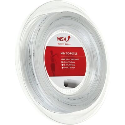 MSV Co. Focus Tennis-Saiten - Weiß - Kontrolle & Haltbarkeit - 200m MSV Co. Focus Tennis-Saiten - Weiß - Kontrolle & Haltbarkeit - 200m