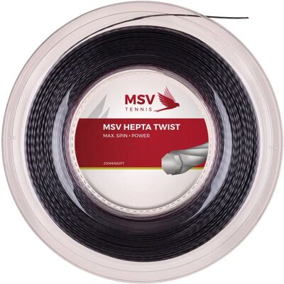 MSV Hepta Twist 12m Tennissaiten - Anthrazit - Hoher Spin MSV Hepta Twist 12m Tennissaiten - Anthrazit - Hoher Spin