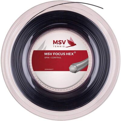 Cordage de tennis MSV Focus HEX - Noir - 200m - Publicité Cordage de tennis MSV Focus HEX - Noir - 200m - Publicité