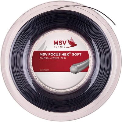 MSV Focus Hex Soft 200m - Schwarzes Tenniskordel MSV Focus Hex Soft 200m - Schwarzes Tenniskordel