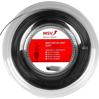 MSV Focus Hex Soft - 200m - Schwarze Tennis Saiten MSV Focus Hex Soft - 200m - Schwarze Tennis Saiten