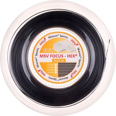 MSV Focus Hex Plus 25 - Cordage de tennis ergonomique - Publicité MSV Focus Hex Plus 25 - Cordage de tennis ergonomique - Publicité