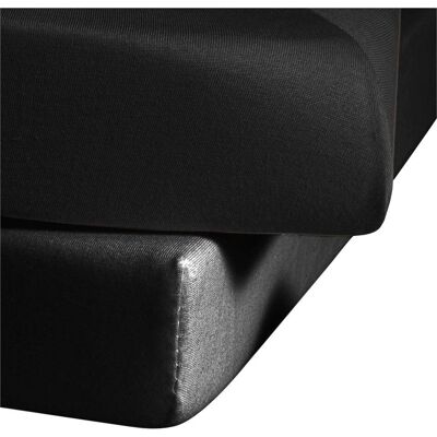 FLEURESSE - Ines - Schwarz - 100x200 cm - Spannbettlaken FLEURESSE - Ines - Schwarz - 100x200 cm - Spannbettlaken