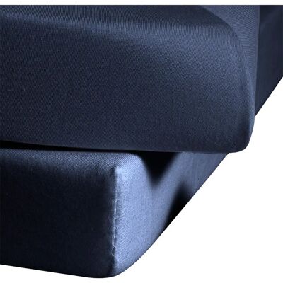 Fleuresse Ines Jersey Spannbettlaken - 100x200cm, Dunkelblau Fleuresse Ines Jersey Spannbettlaken - 100x200cm, Dunkelblau