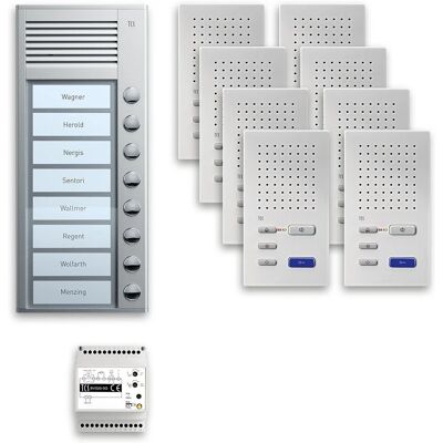TCS - PPAF08-EN/02 - 8 Innenstation - Außenstation Aluminium Silber - Intercomsystem TCS - PPAF08-EN/02 - 8 Innenstation - Außenstation Aluminium Silber - Intercomsystem