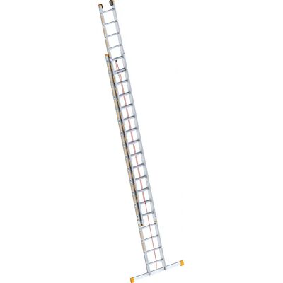 Escalera extensible de aluminio Layher - 2 secciones, 18 peldaños Escalera extensible de aluminio Layher - 2 secciones, 18 peldaños