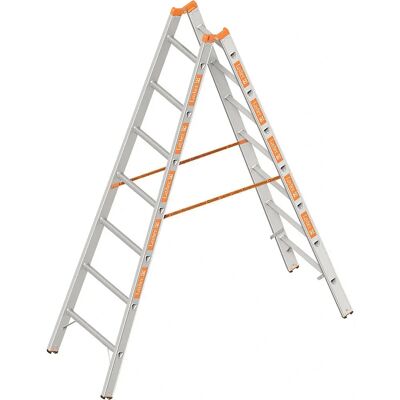 Layher Kompakte Aluminium-Trittleiter - 2x7 enge Stufen Layher Kompakte Aluminium-Trittleiter - 2x7 enge Stufen