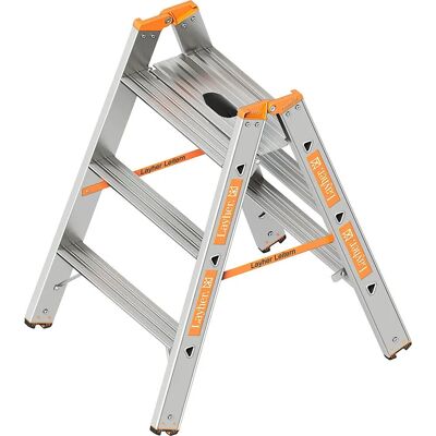 Escalera de carga pesada Layher - 2x3 peldaños - aluminio - EN 14183 Escalera de carga pesada Layher - 2x3 peldaños - aluminio - EN 14183