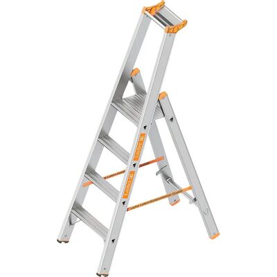 Escalera de Escalera de aluminio plegable - 4 peldaños con plataforma - Seguridad Escalera de Escalera de aluminio plegable - 4 peldaños con plataforma - Seguridad