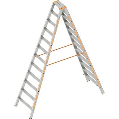 Escalera doble en aluminio Layher - 2x12 peldaños Escalera doble en aluminio Layher - 2x12 peldaños
