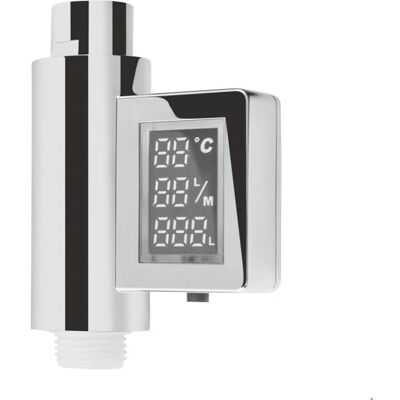 Cornat TECB3394 - Contatore di consumo acqua - Display digitale, indicatore LED, finitura cromata Cornat TECB3394 - Contatore di consumo acqua - Display digitale, indicatore LED, finitura cromata
