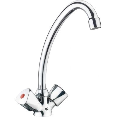 CORNAT Lisa Kitchen Faucet - High, Chrome, Dual Handle, Flexible Spout - Kitchen Faucet CORNAT Lisa Kitchen Faucet - High, Chrome, Dual Handle, Flexible Spout - Kitchen Faucet