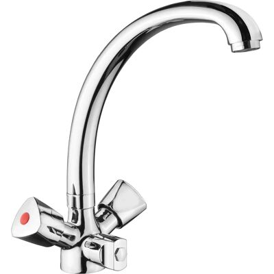 CORNAT Lisa Küchenarmatur - Hoch, Chrom, Zweigriff, Flexibler Auslauf CORNAT Lisa Küchenarmatur - Hoch, Chrom, Zweigriff, Flexibler Auslauf