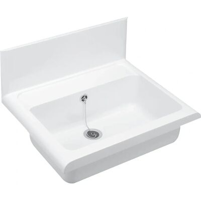 Lavabo a parete CORNAT - 55 cm, Bianco, Rettangolare Lavabo a parete CORNAT - 55 cm, Bianco, Rettangolare