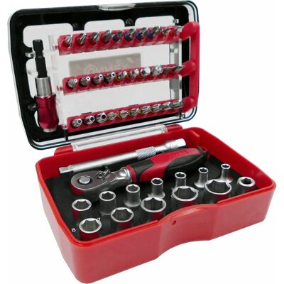 Connex COXB973946 Set van 46 doppen en bits - Professioneel kwaliteitsgereedschap Connex COXB973946 Set van 46 doppen en bits - Professioneel kwaliteitsgereedschap