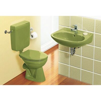 CORNAT Moosgrün Oval WC - Stand-WC mit Spülrand CORNAT Moosgrün Oval WC - Stand-WC mit Spülrand