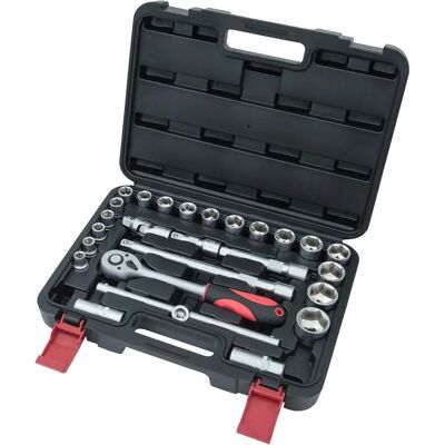 CONNEX Ratelsleutelset - 26-delig, 10-32 mm, Zwart CONNEX Ratelsleutelset - 26-delig, 10-32 mm, Zwart