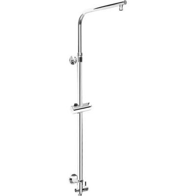 CORNAT Adjustable Square Shower Rail - 80-130cm, Chrome, Brass & Stainless Steel - Shower Type CORNAT Adjustable Square Shower Rail - 80-130cm, Chrome, Brass & Stainless Steel - Shower Type