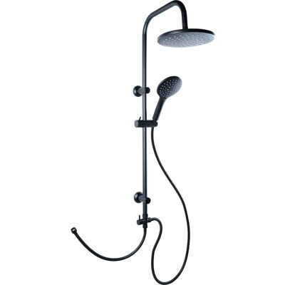 CORNAT Black Rainfall Shower System - Rain Head & Hose CORNAT Black Rainfall Shower System - Rain Head & Hose