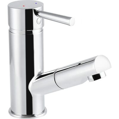 CORNAT Fuerte - Silber, Messing, Herausziehbarer Brausenschlauch - Waschtischmischer CORNAT Fuerte - Silber, Messing, Herausziehbarer Brausenschlauch - Waschtischmischer