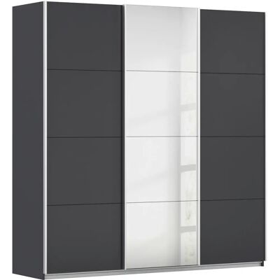 Rauch Cortona Kleiderschrank - Grau, Verstellbare Regale, 3 Schiebetüren Rauch Cortona Kleiderschrank - Grau, Verstellbare Regale, 3 Schiebetüren