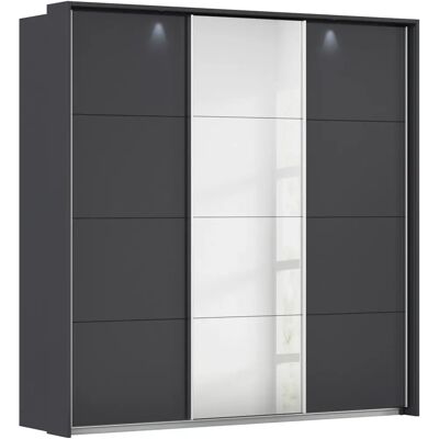Rauch Cortona Kleiderschrank - Grau, 3-türig, 10 Regale - Schrank Rauch Cortona Kleiderschrank - Grau, 3-türig, 10 Regale - Schrank