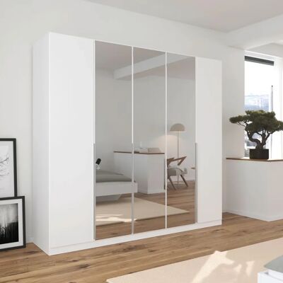 Rauch Agordo Kleiderschrank - Drehtüren, 5 Regale, Spiegeltüren Rauch Agordo Kleiderschrank - Drehtüren, 5 Regale, Spiegeltüren