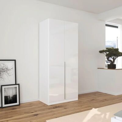 Rauch Agordo Kleiderschrank - Hochglanz Weiß, Verstellbar, 2 Regale Rauch Agordo Kleiderschrank - Hochglanz Weiß, Verstellbar, 2 Regale