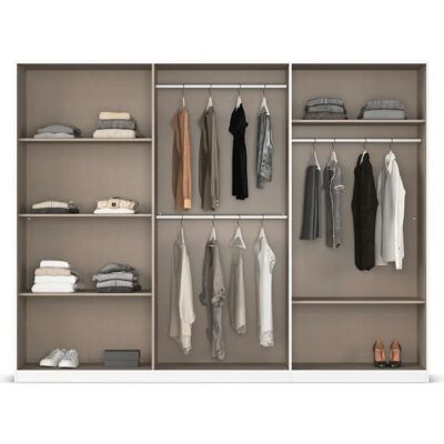 Rauch Agordo Kleiderschrank - Drehtüren, 3 Böden & 3 Stangen - Kleiderschrank Rauch Agordo Kleiderschrank - Drehtüren, 3 Böden & 3 Stangen - Kleiderschrank