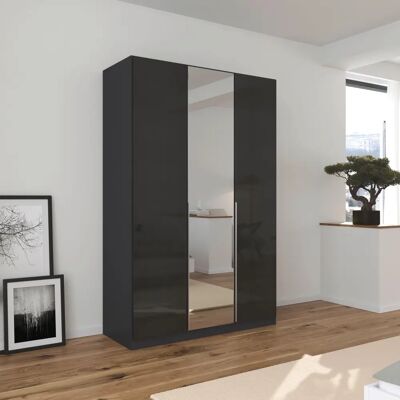 RAUCH AGORDO Kleiderschrank - 3-Türen Hochglanz Grau RAUCH AGORDO Kleiderschrank - 3-Türen Hochglanz Grau