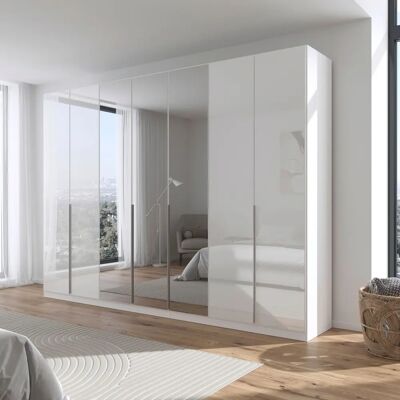 RAUCH Agordo Kleiderschrank - 7-türig mit Glasfront, Weiß RAUCH Agordo Kleiderschrank - 7-türig mit Glasfront, Weiß