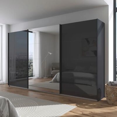 RAUCH Agordo Schwebetürenschrank mit Glasfront – Grau RAUCH Agordo Schwebetürenschrank mit Glasfront – Grau