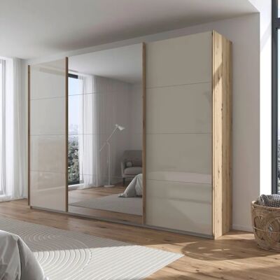 RAUCH Agordo Kleiderschrank mit Glasfront - 3-türig, Beige RAUCH Agordo Kleiderschrank mit Glasfront - 3-türig, Beige