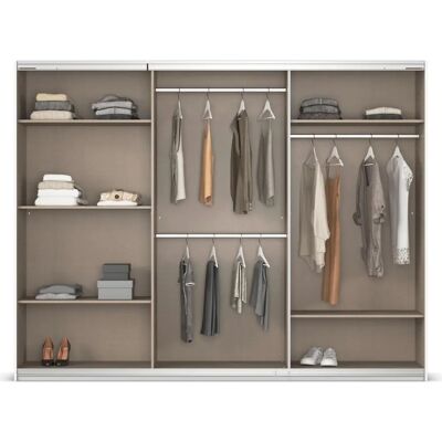 Rauch Agordo Kleiderschrank - Schiebetüren, Spiegeltür, 3 Kleiderstangen Rauch Agordo Kleiderschrank - Schiebetüren, Spiegeltür, 3 Kleiderstangen