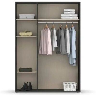 RAUCH Voyager Kleiderschrank - 3 Türen, Verstellbare Einlegeböden, Grau RAUCH Voyager Kleiderschrank - 3 Türen, Verstellbare Einlegeböden, Grau