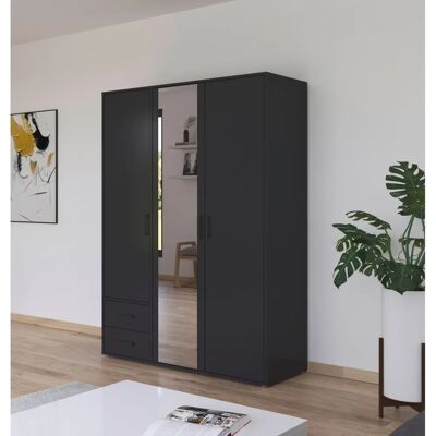 RAUCH Voyager Graumetallic Drehtürenschrank - 3 Türen, 140x194x53 cm RAUCH Voyager Graumetallic Drehtürenschrank - 3 Türen, 140x194x53 cm
