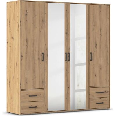 RAUCH Voyager Kleiderschrank - 4-türig, braun Eiche Artisan, 187x194x53cm RAUCH Voyager Kleiderschrank - 4-türig, braun Eiche Artisan, 187x194x53cm