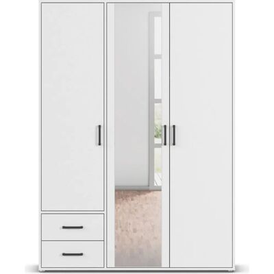 Rauch Voyager Drehtürenschrank - 3-türig, Weiß, Moderne Griffe Rauch Voyager Drehtürenschrank - 3-türig, Weiß, Moderne Griffe
