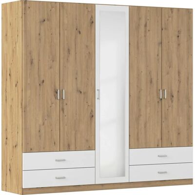 Rauch Borbona Kleiderschrank - Verstellbare Regale & Spiegel Rauch Borbona Kleiderschrank - Verstellbare Regale & Spiegel