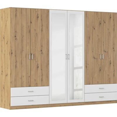 rauch BLUE Borbona Kleiderschrank - 6 Türen, Weiß (Eiche Artisan, Alpinweiß) - Schrank rauch BLUE Borbona Kleiderschrank - 6 Türen, Weiß (Eiche Artisan, Alpinweiß) - Schrank