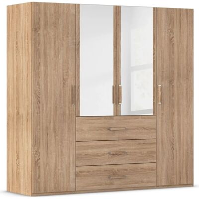 RAUCH Evelyn Kleiderschrank - 4 Türen, 197cm Hoch, Braun Sonoma RAUCH Evelyn Kleiderschrank - 4 Türen, 197cm Hoch, Braun Sonoma