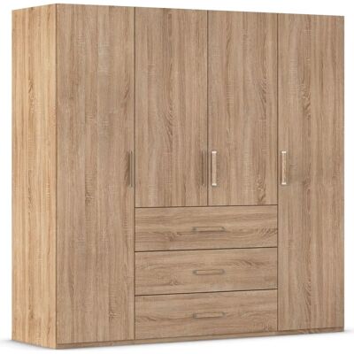 RAUCH Evelyn Kleiderschrank - Eleganter Holzstil, 4-türig, mit Schubladen RAUCH Evelyn Kleiderschrank - Eleganter Holzstil, 4-türig, mit Schubladen